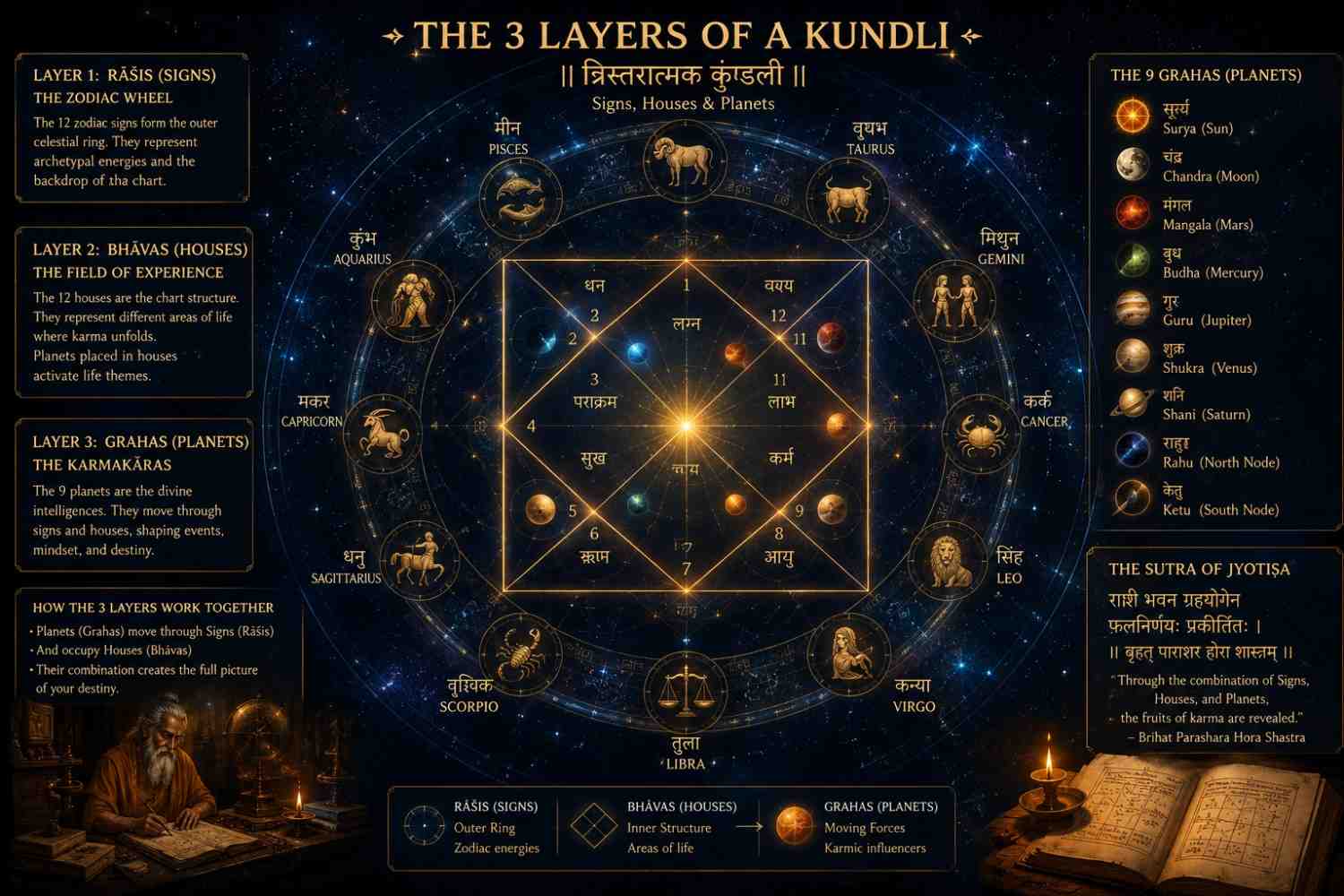 how to read vedic birth chart