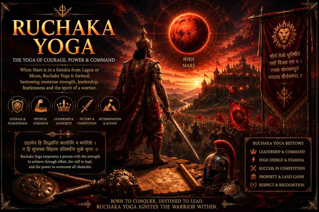 Ruchaka Yoga Effects in Vedic Astrology: Power, Courage & Success