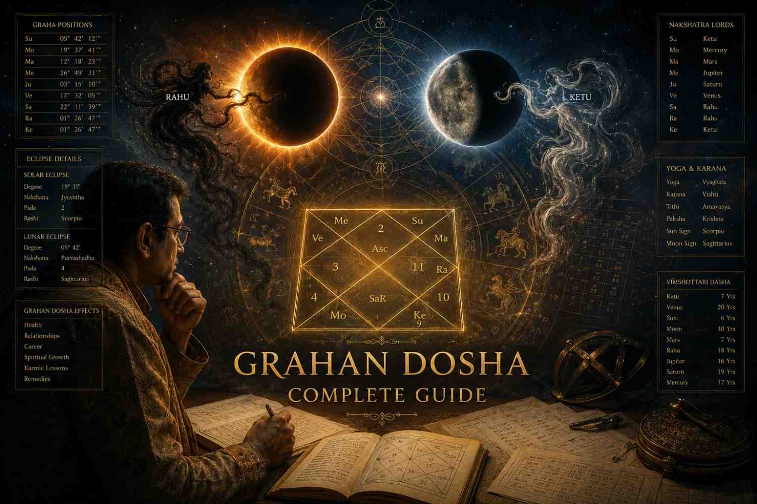 Surya Grahan and Chandra Grahan Dosha: Signs, Causes & Solutions