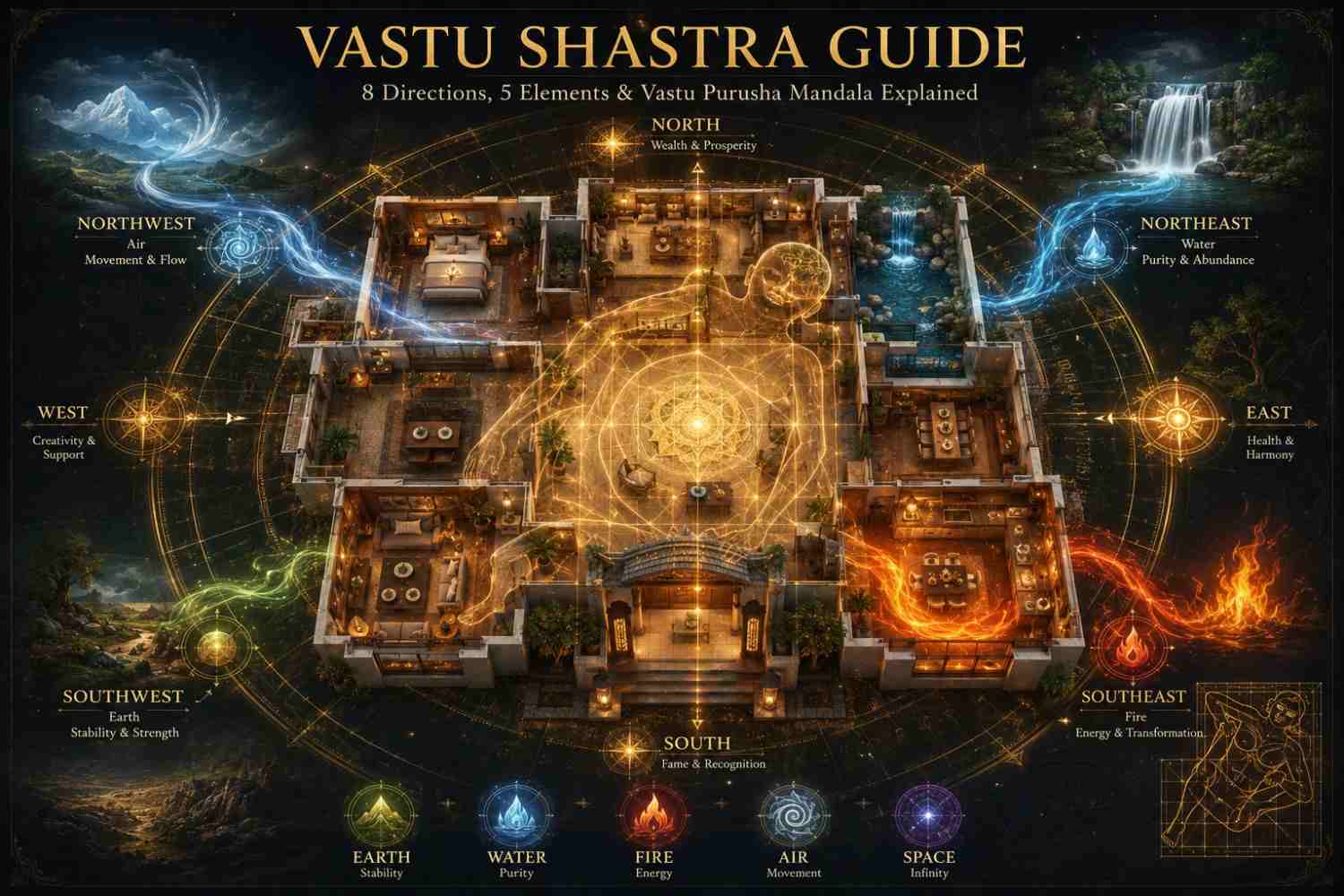 Complete Vastu Shastra Guide for Homes: Directions, Elements, Mandala, and Remedies
