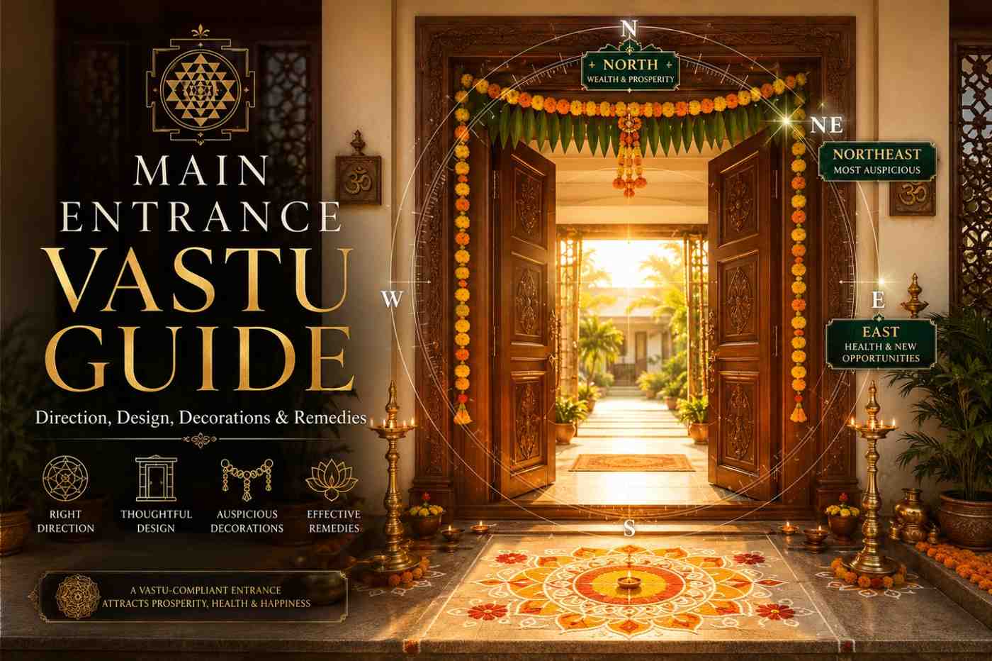 Main Entrance Vastu Guide: Placement, Design, Decorations, and Remedies