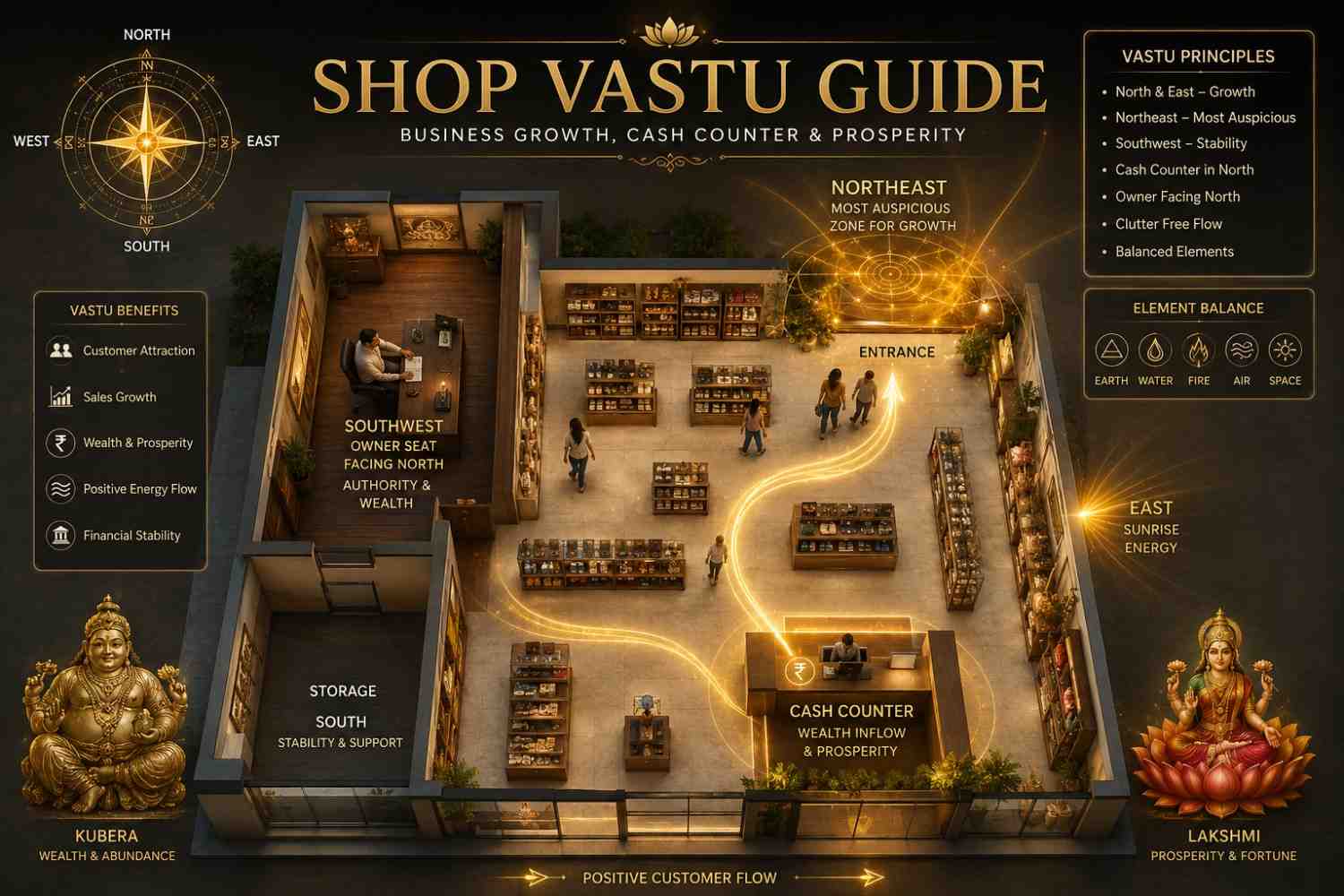 Shop Vastu Guide: Best Directions, Cash Counter Placement and Business Growth