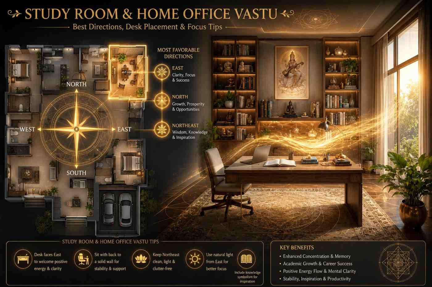 Study Room and Home Office Vastu: Best Directions, Desk Placement & Focus Tips