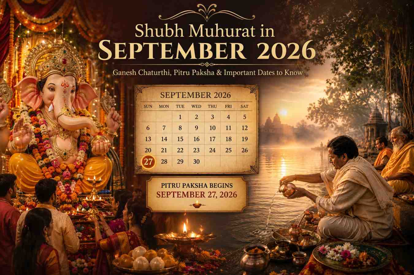 Shubh Muhurat in September 2026 — Ganesh Chaturthi, Pitru Paksha & Allowed Activities
