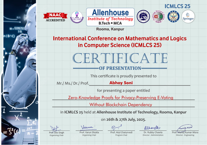 Paper Acceptance Certificate