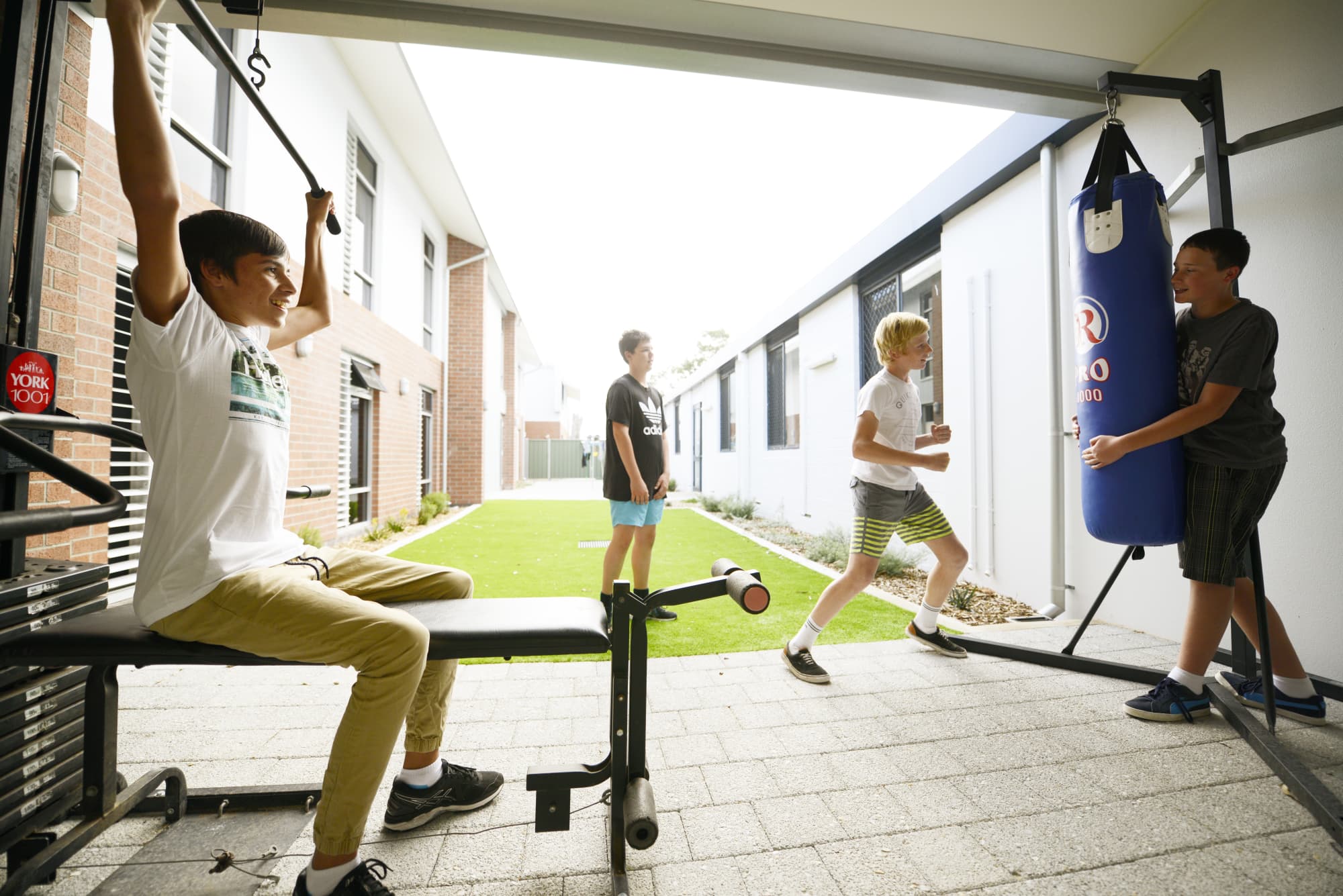 Pic of students using gym equipment