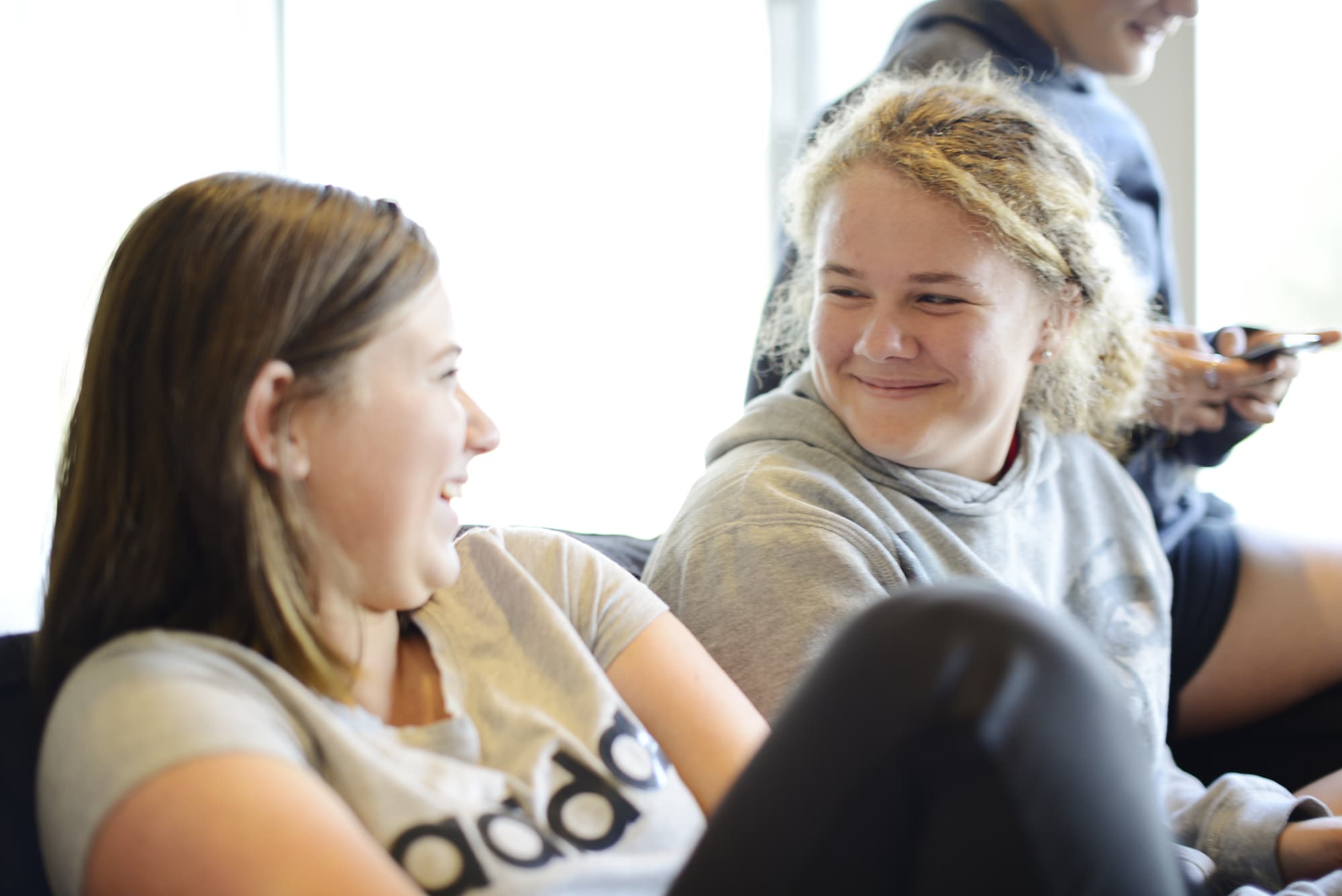 2 girls laughing at Esperance Residential College