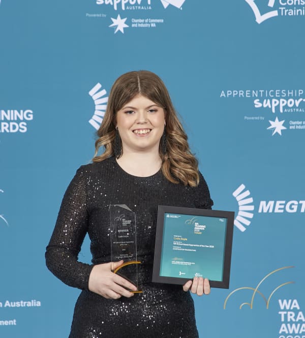 Cadie Doyle the WA School-based Apprentice of the Year at the 2025 WA Training Awards.