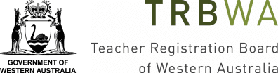 The emblem of the Government of Western Australia, and logo for the Teacher Registration Board of Western Australia