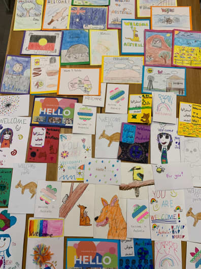 Image of cards designed by students.