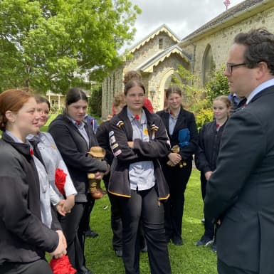 Students meeting the Hon. Matt Keogh