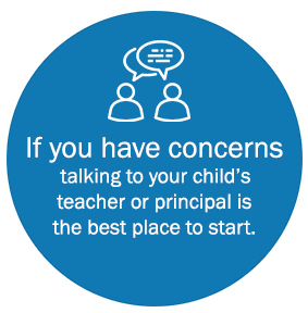 If you have concerns talking to your child's teacher or principal is the best place to start.