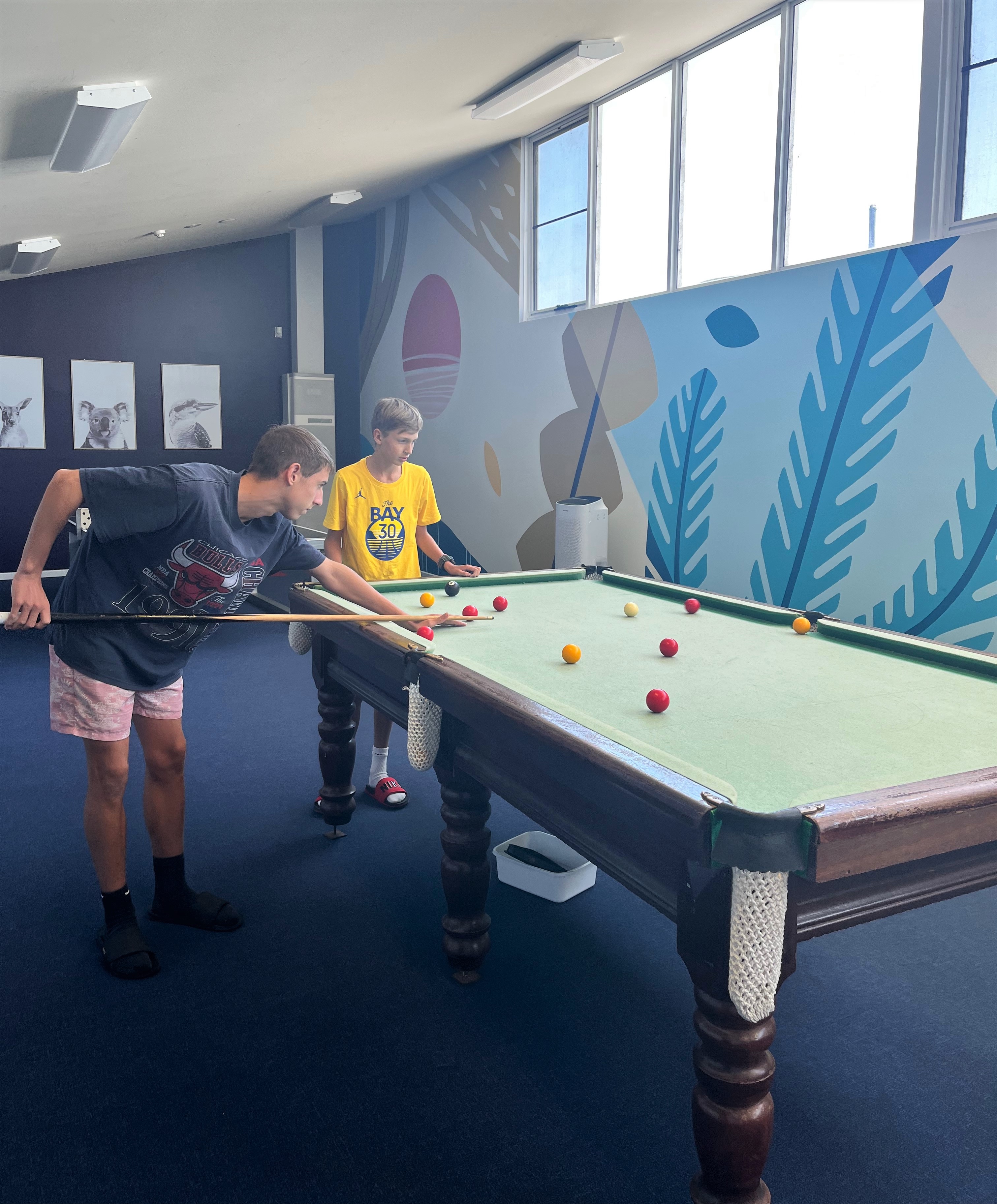 Pic of boys playing pool