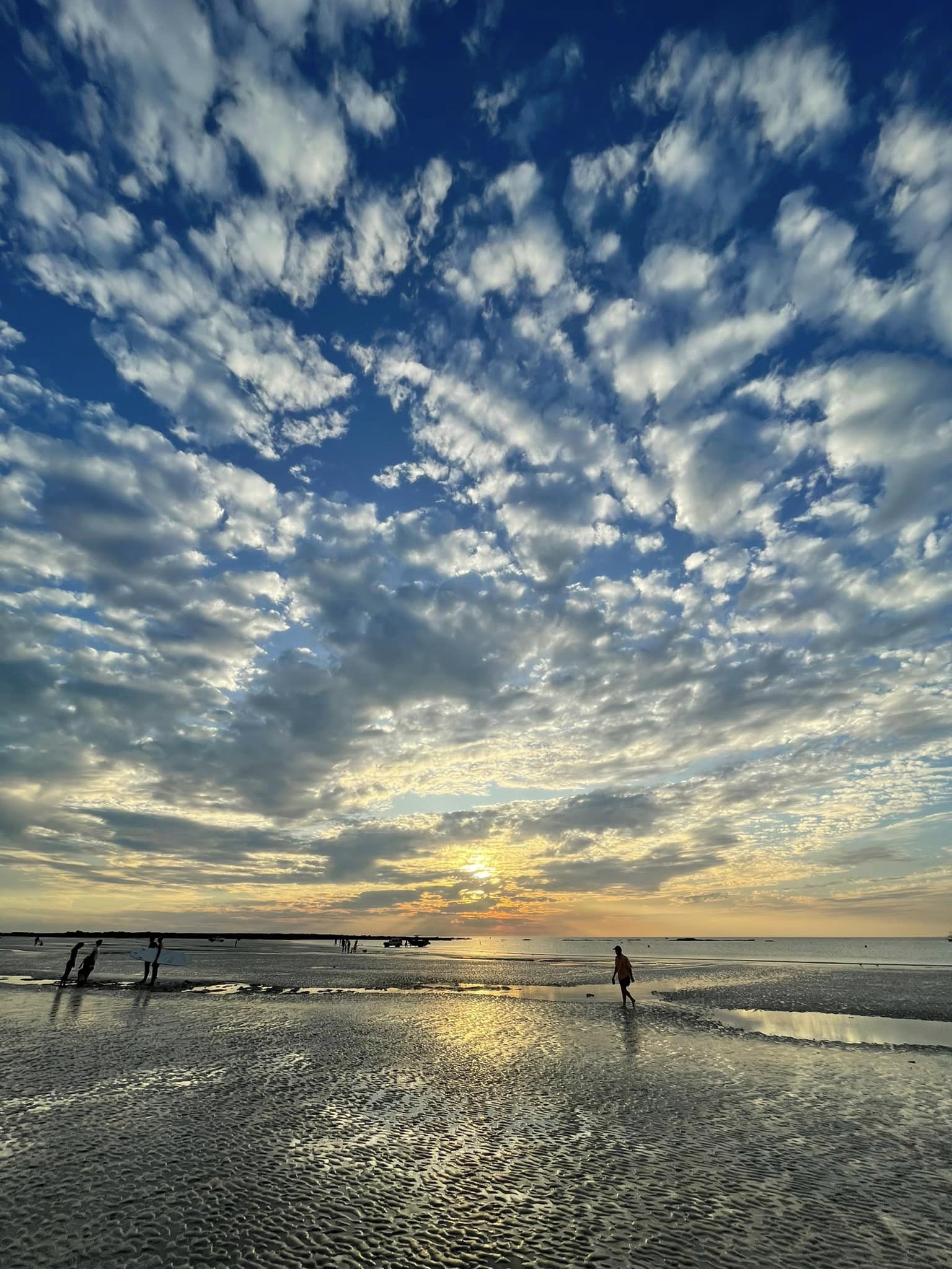 A sunset sky over Broome beach 