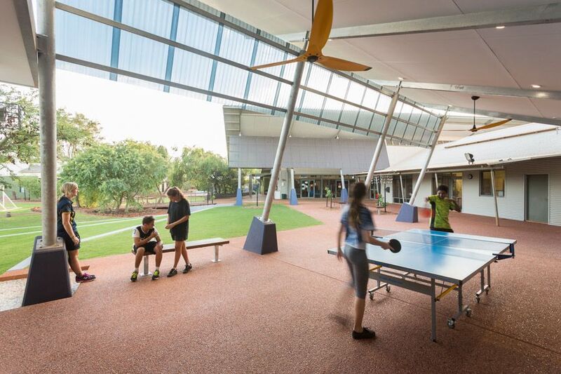 Students playing table tennis at Broome Residential College