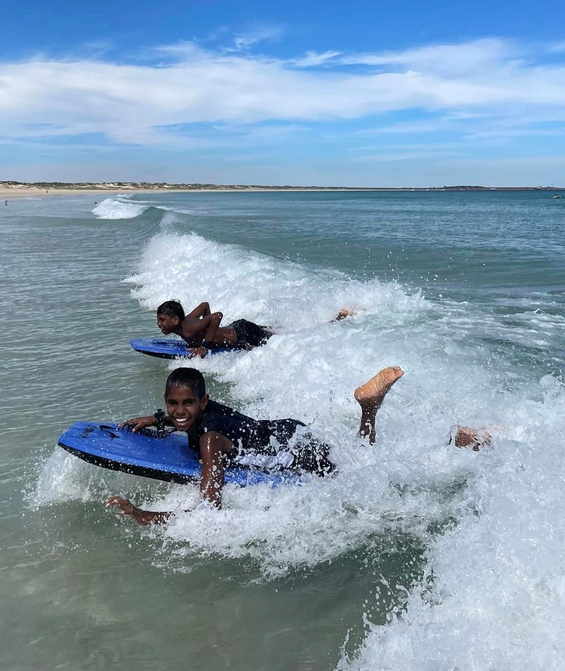 Broome Residential College students having fun at the beach