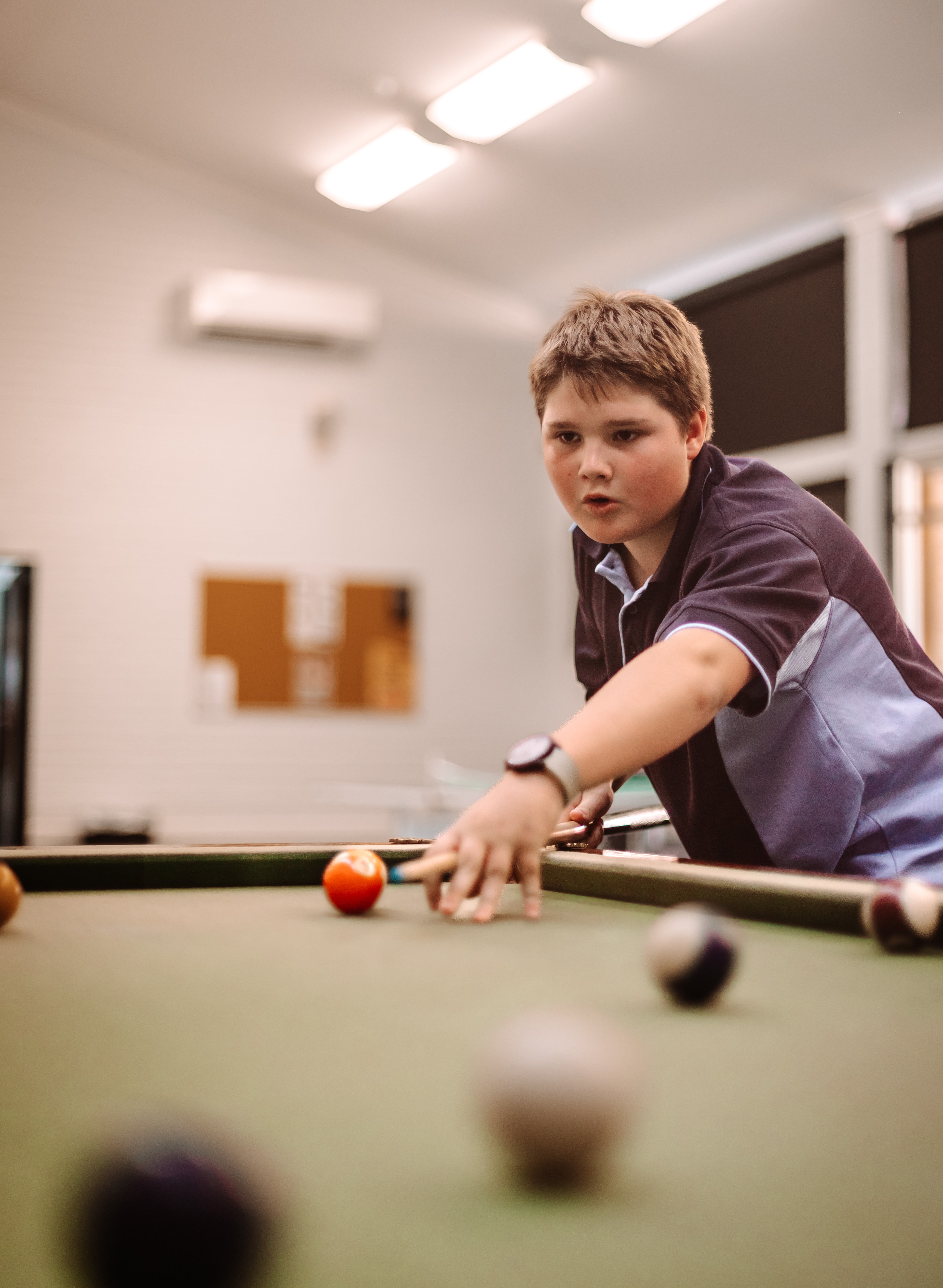 pic of Merredin residential college boarder playing pool