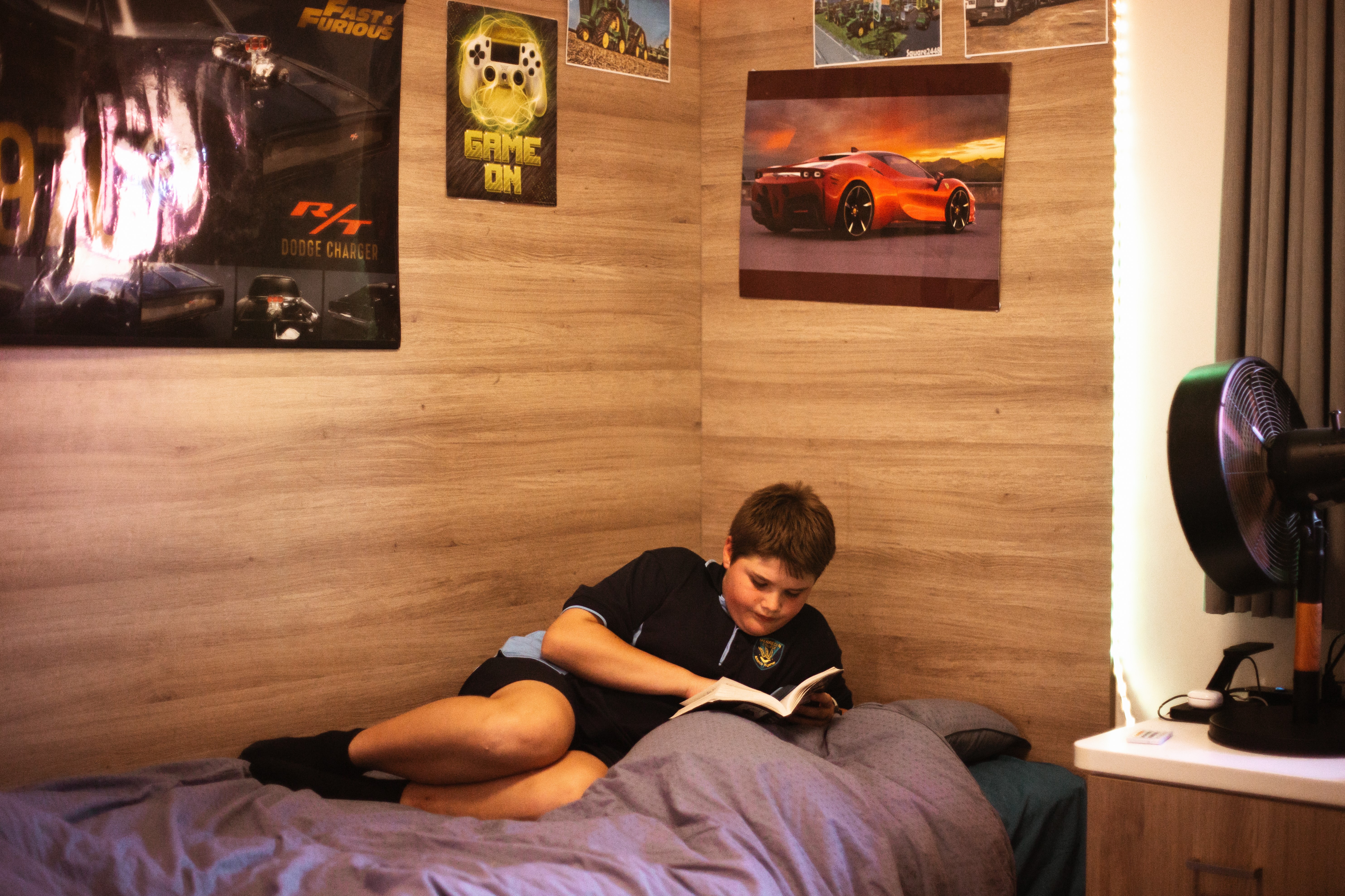 pic of Merredin residential college boarder studying on bed