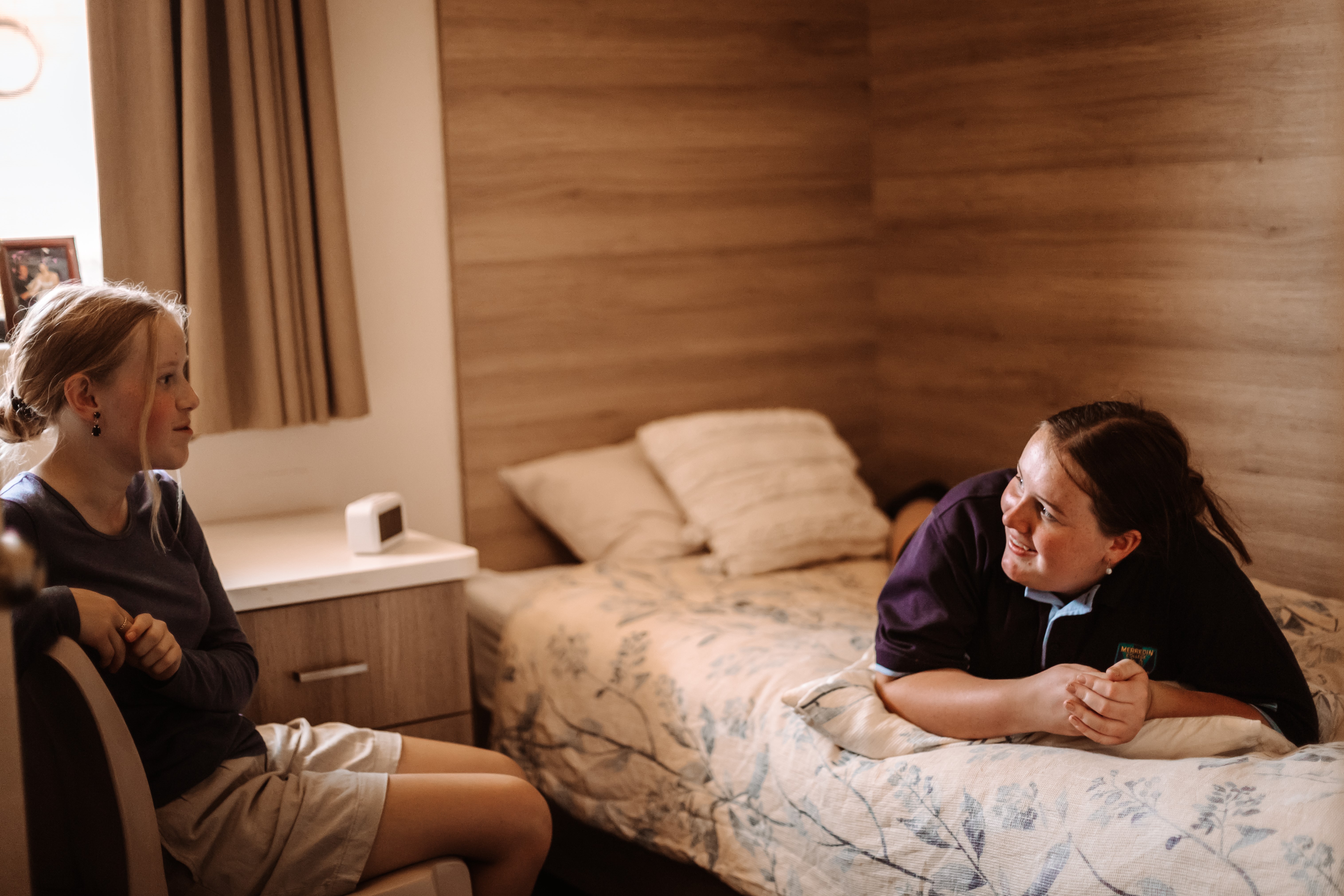 Merredin residential college boarders talking on the bed