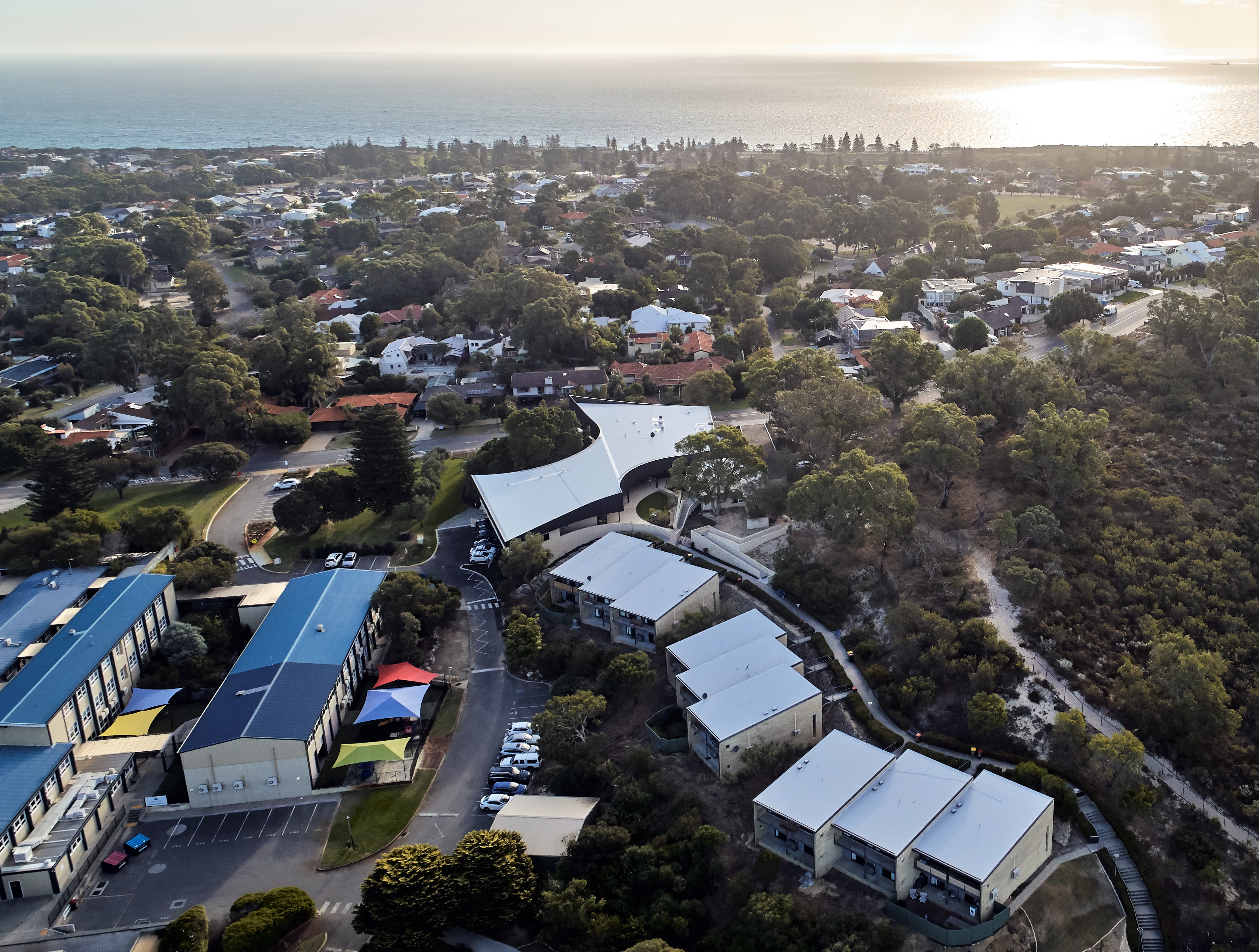 Aerial view of City Beach Residential College