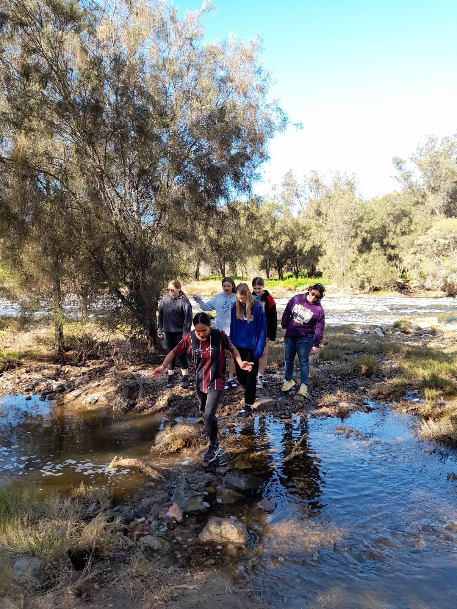 Northam Residential College boarders on a bush walk excursion