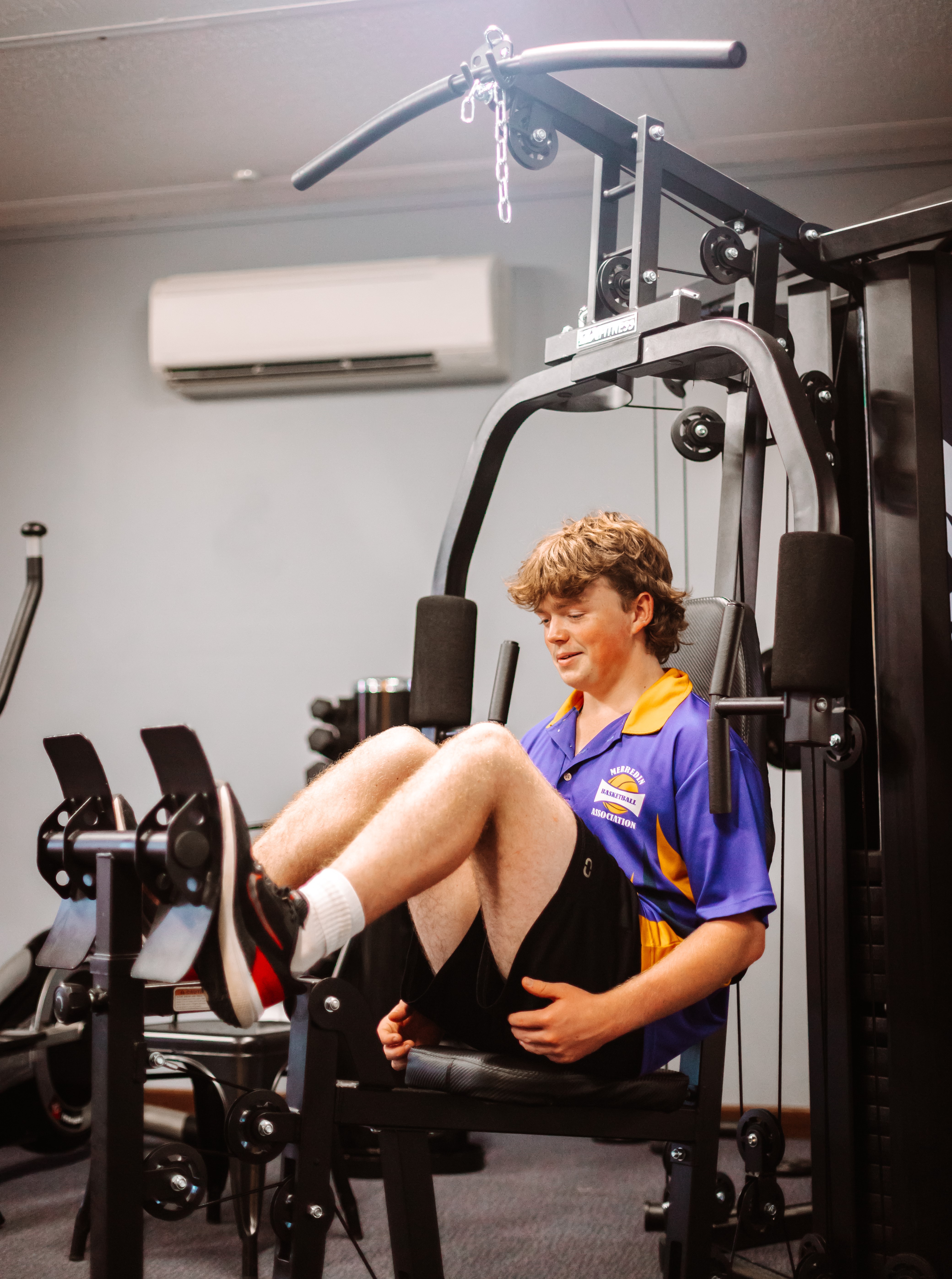 Merredin Residential College boarder using the gym