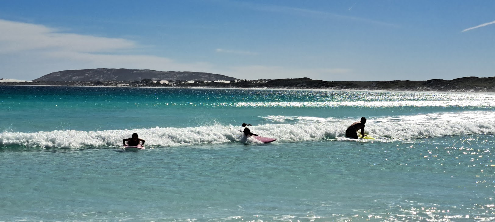 Esperance Residential College boarders boogie boarding in the beautiful Esperance surf