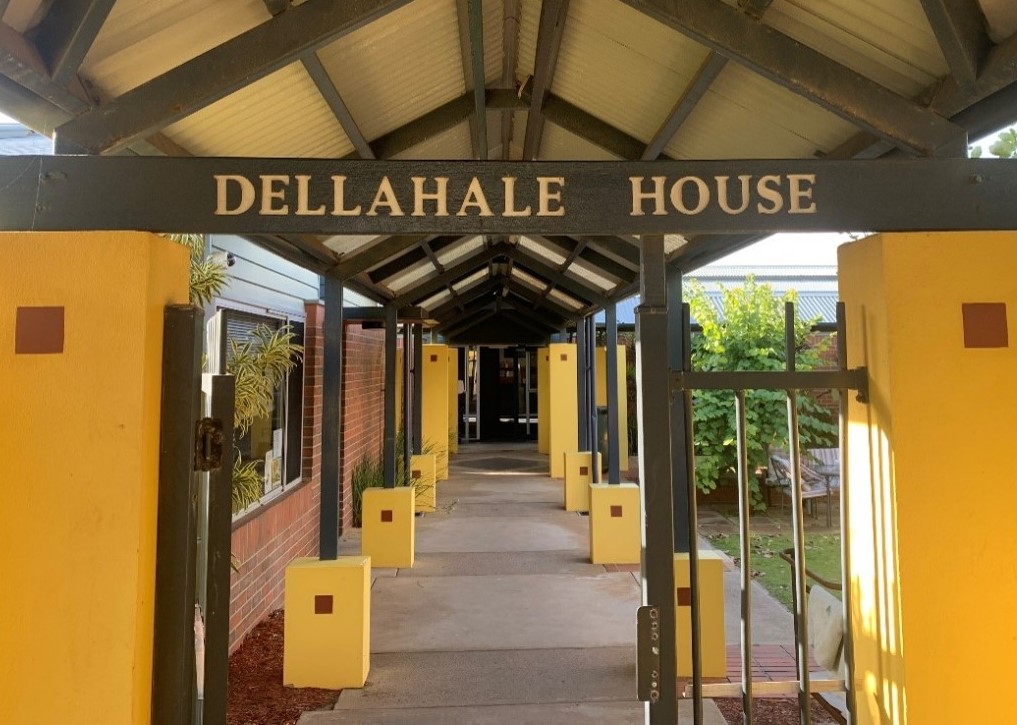 The entrance to Dellahale House, one of the accommodation buildings at Geraldton Residential College