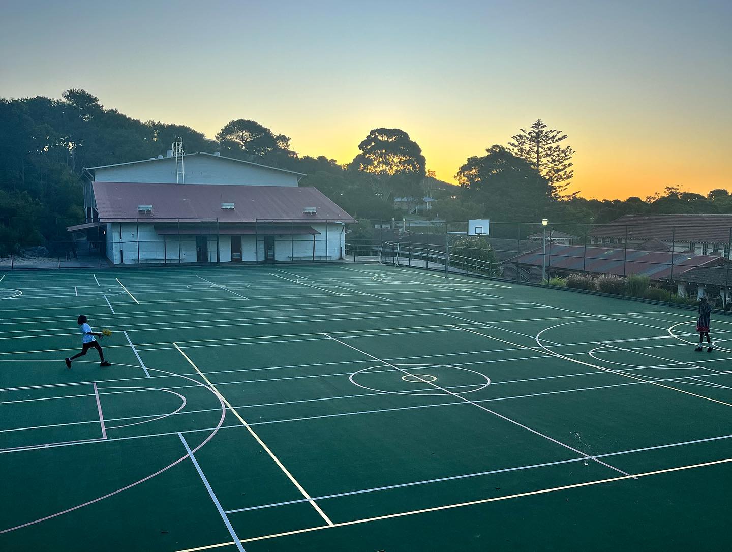 School basketball courts are next door to Albany Residential College