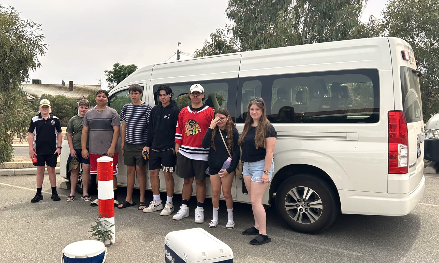 Esperance Residential College boarders are driven on the college bus to their activities