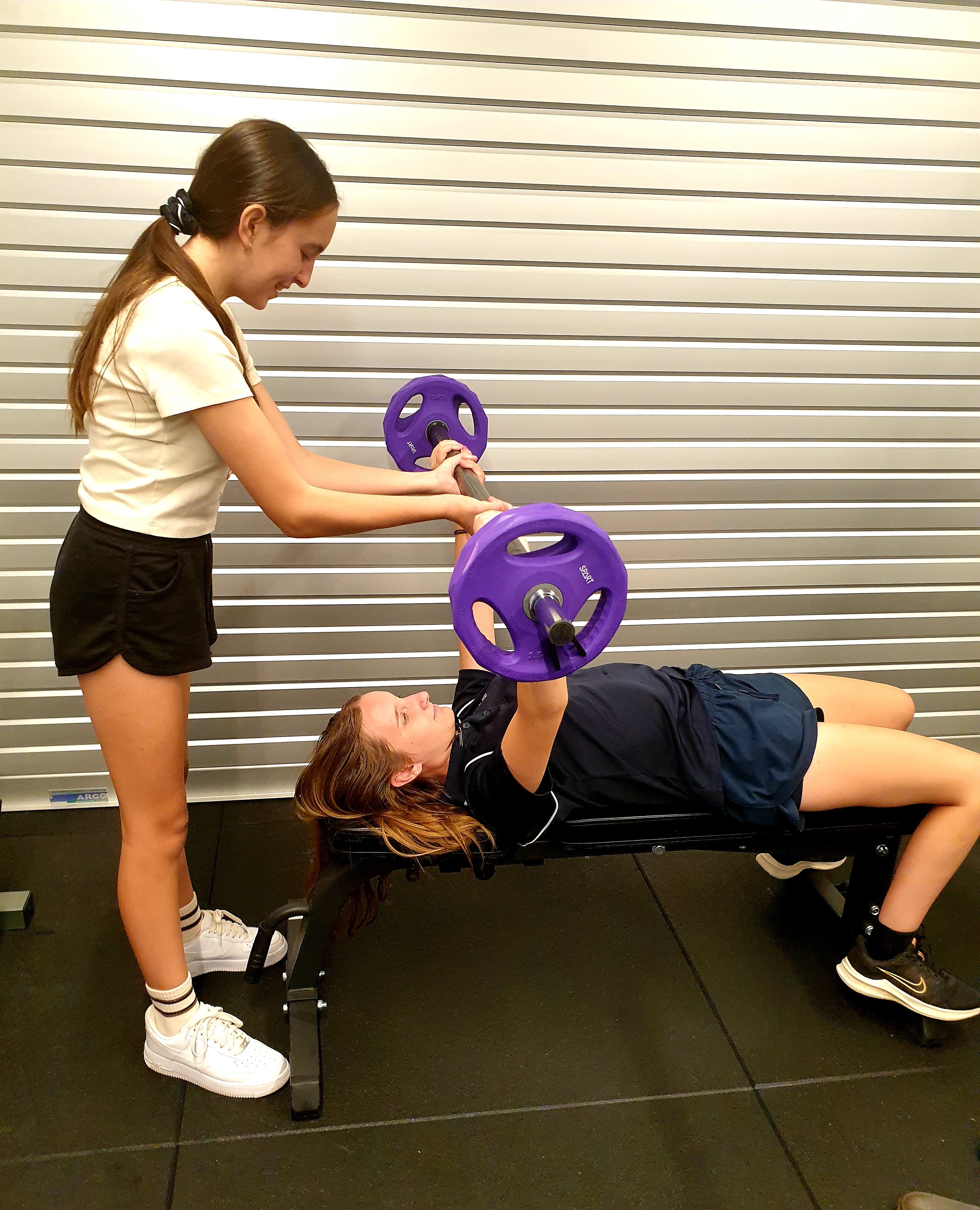 Students using the Moora Residential College gym