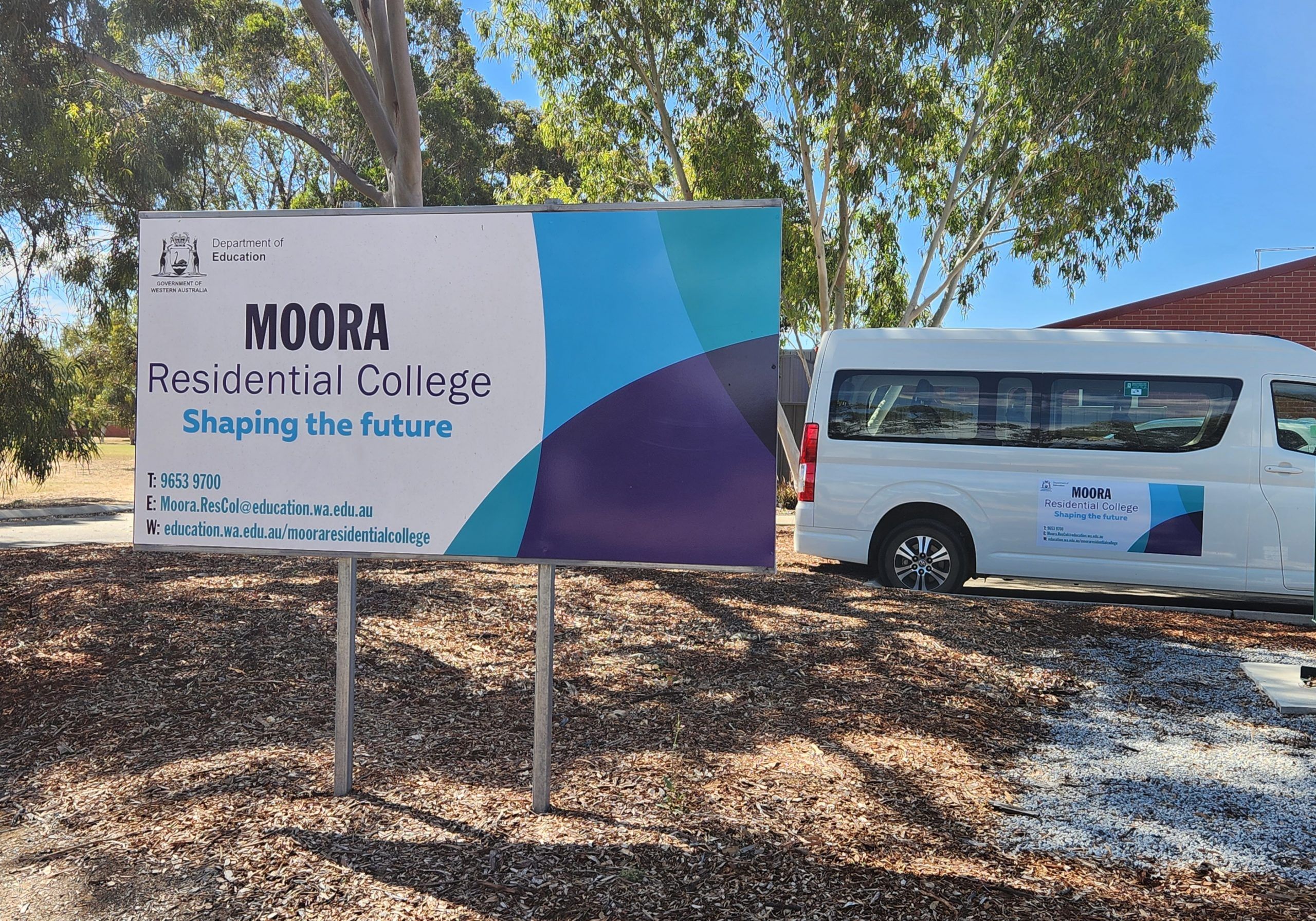 Moora Residential College sign at front of college