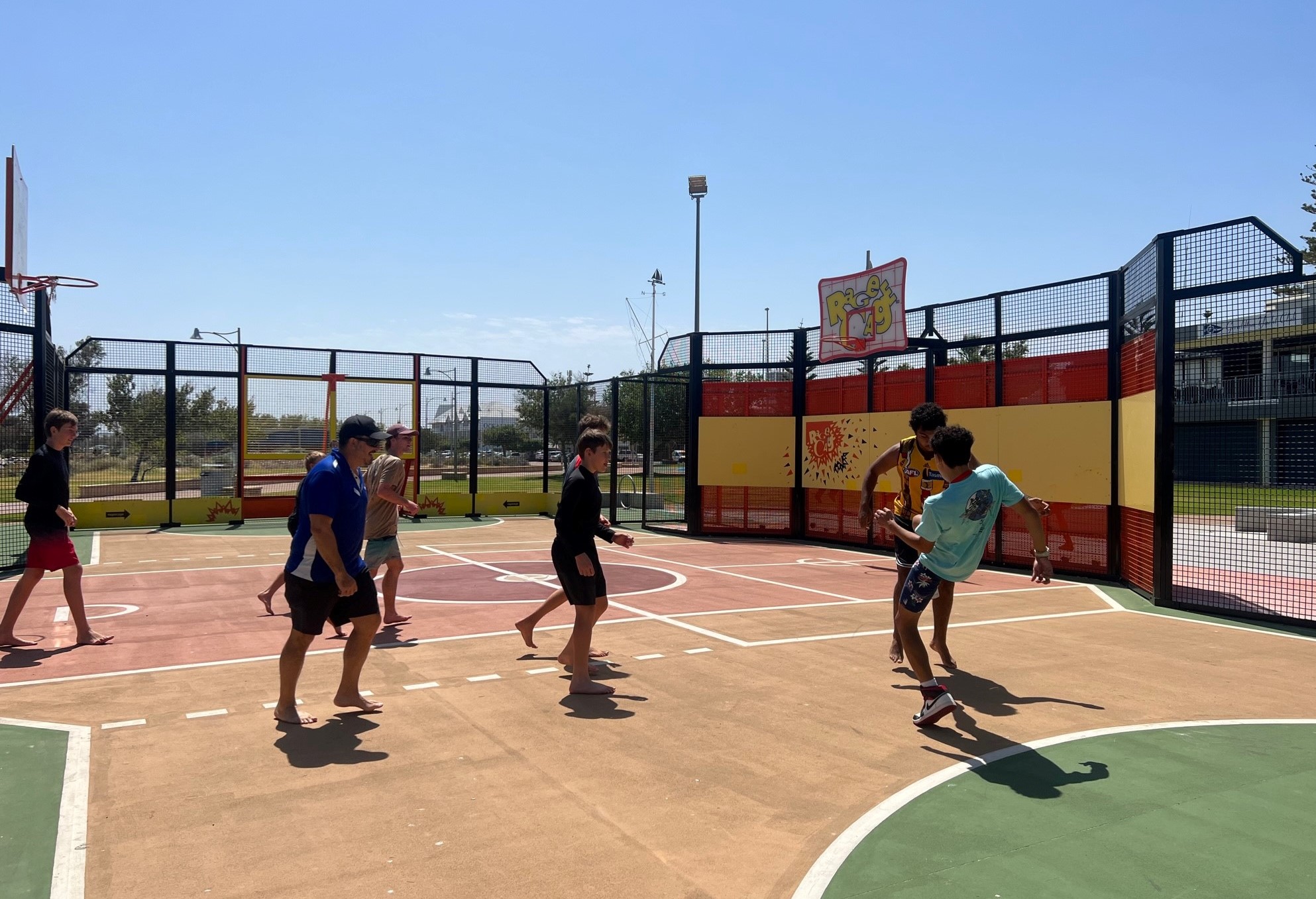 Boarders from Geraldton Residential College playing basketball