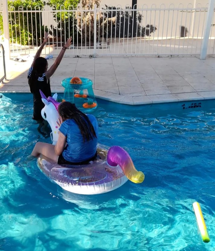 Boarders enjoy the swimming pool at Northam Residential College