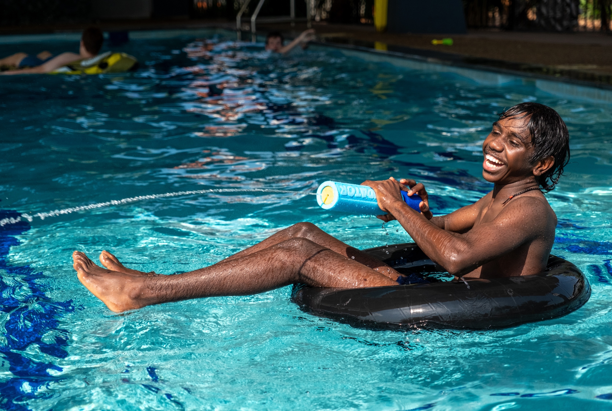 Fun in the swimming pool at Broome Residential College