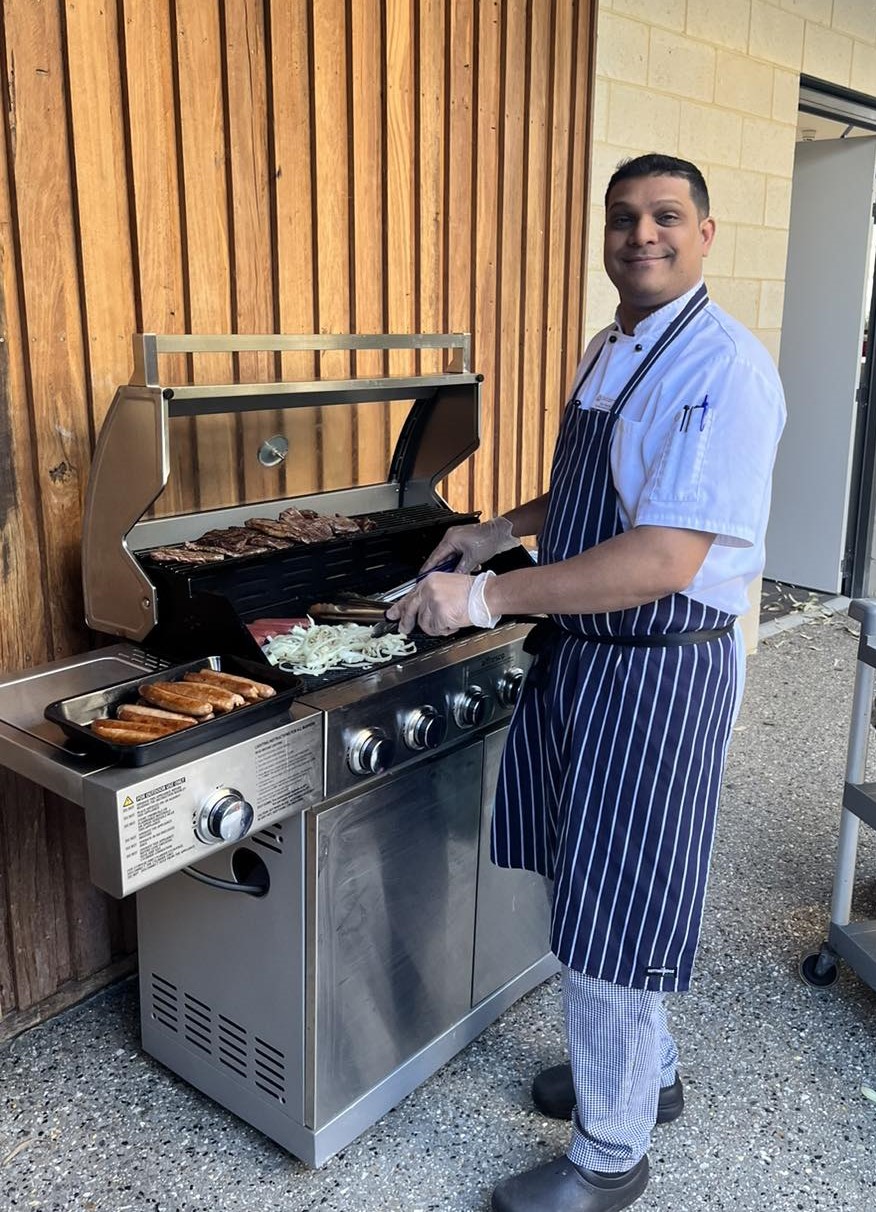 Evening bbq dinners in summer at City Beach Residential College