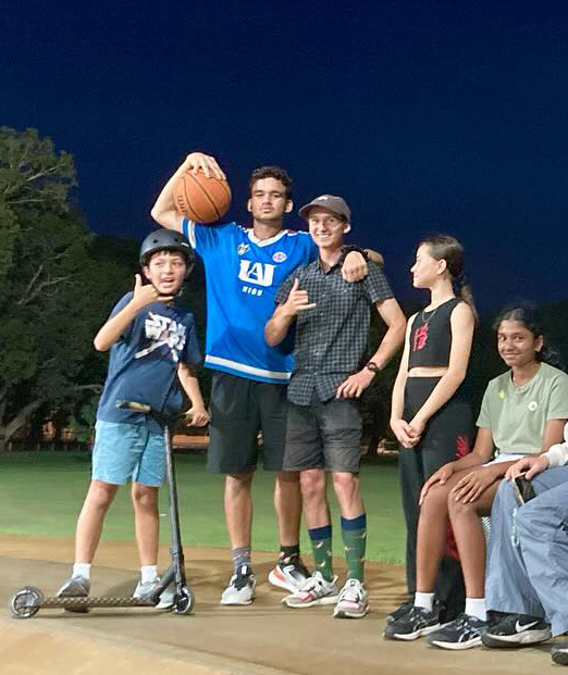 City Beach Residential College boarders at the local skate park