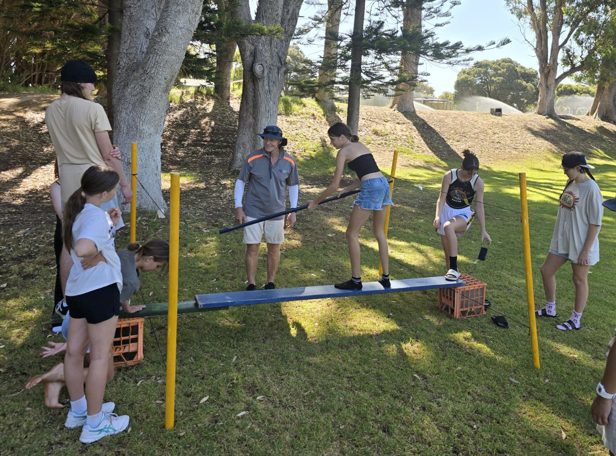 Esperance Residential College boarders enjoying an outdoor balancing activity