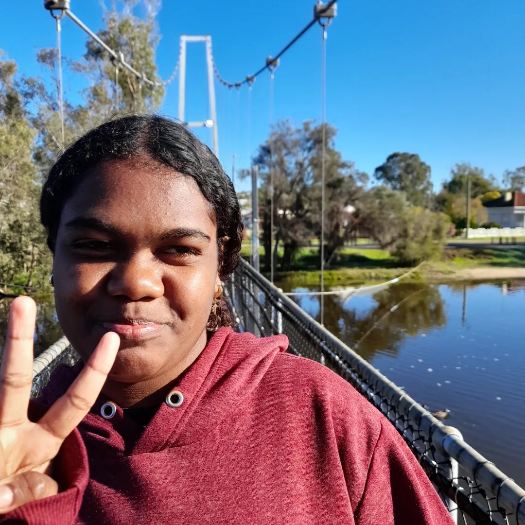 Northam Residential College boarder out for a walk on a sunny weekend 