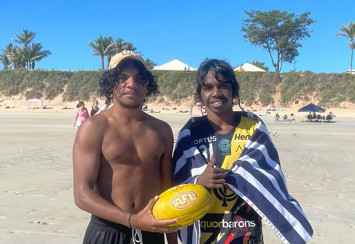 Boys from Broome Residential College at the beach
