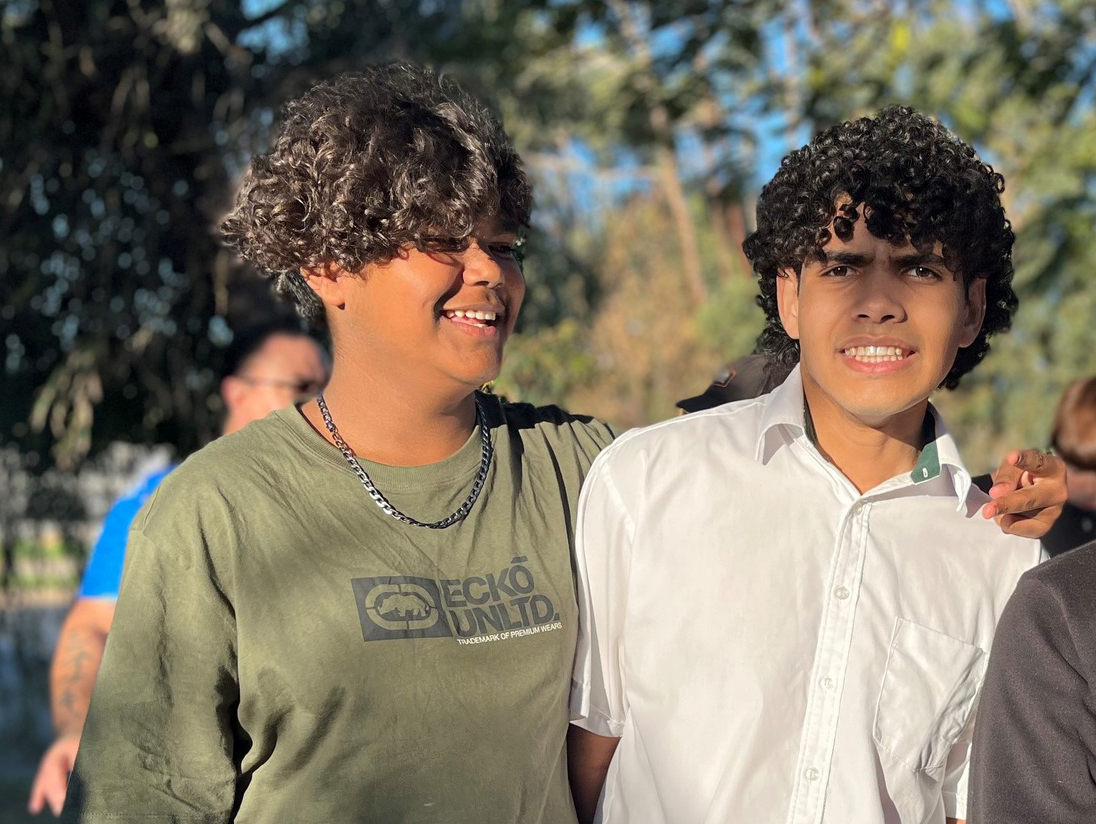 Two smiling boys from Geraldton Residential College