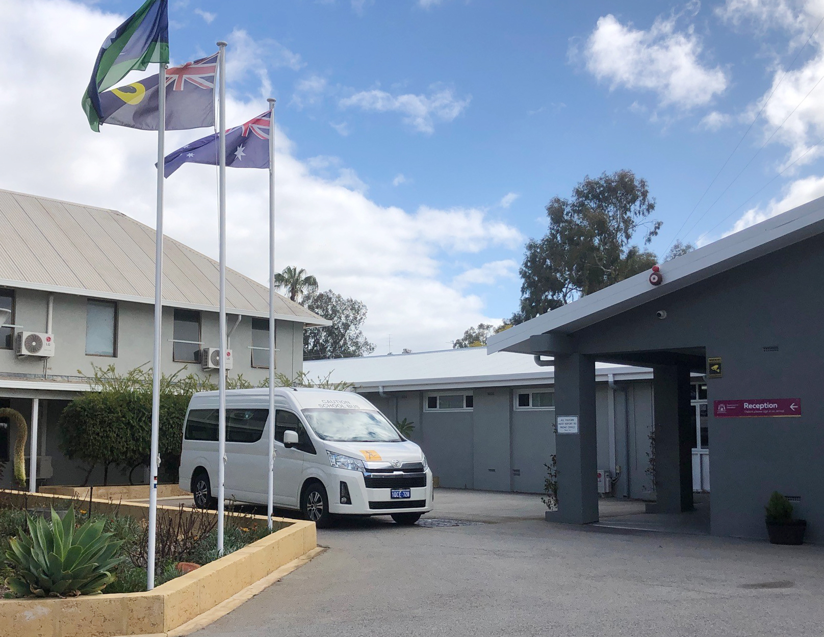 The college bus at Northam Residential College.