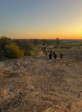 Merredin Residential College boarders on a sunset bush walk