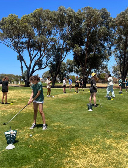 Excursions to the local driving range is a fun outing for our Geraldton Residential College boarders.