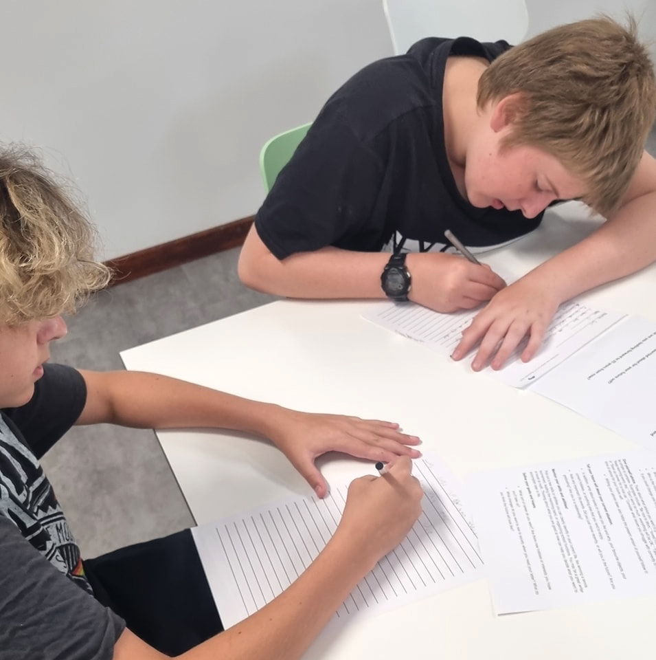 Narrogin Residential College boarders writing letters to their future selves.