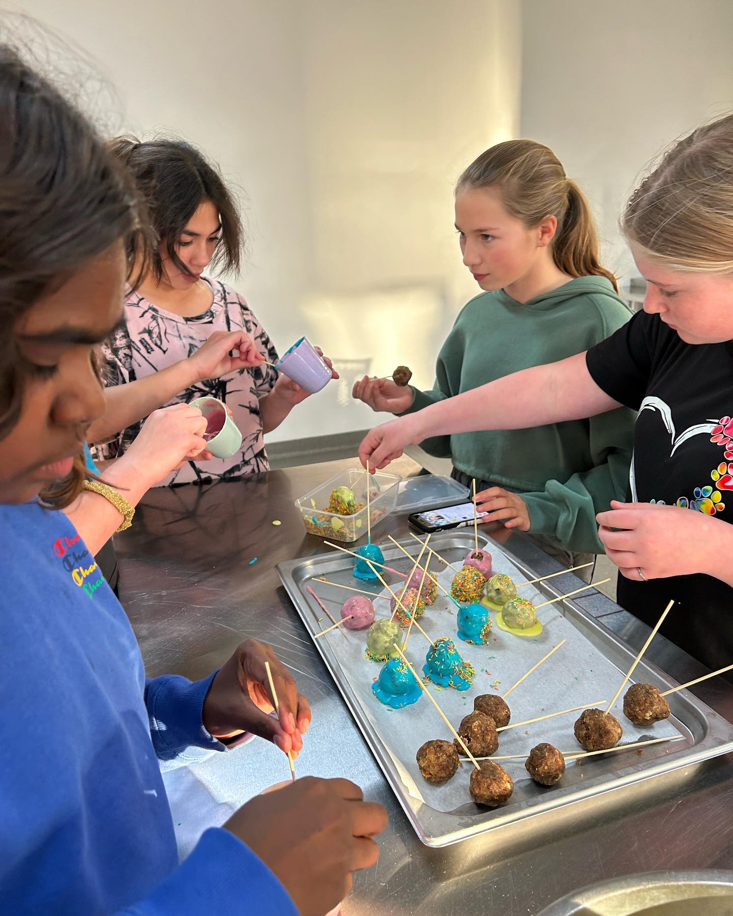 Girls enjoying a baking activity