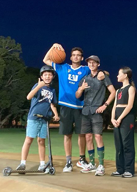 Evening skateboard sessions at the nearby skate park for our City Beach Residential College boarders.