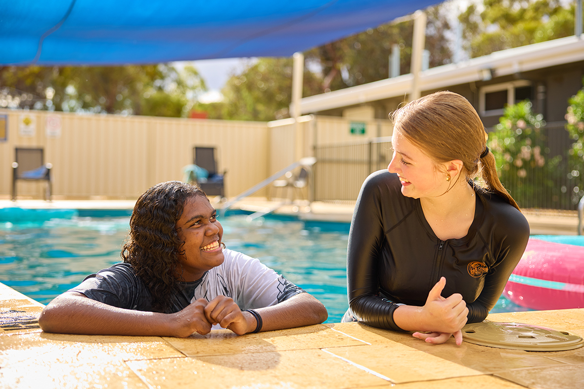 Northam Residential College boarders in the college pool