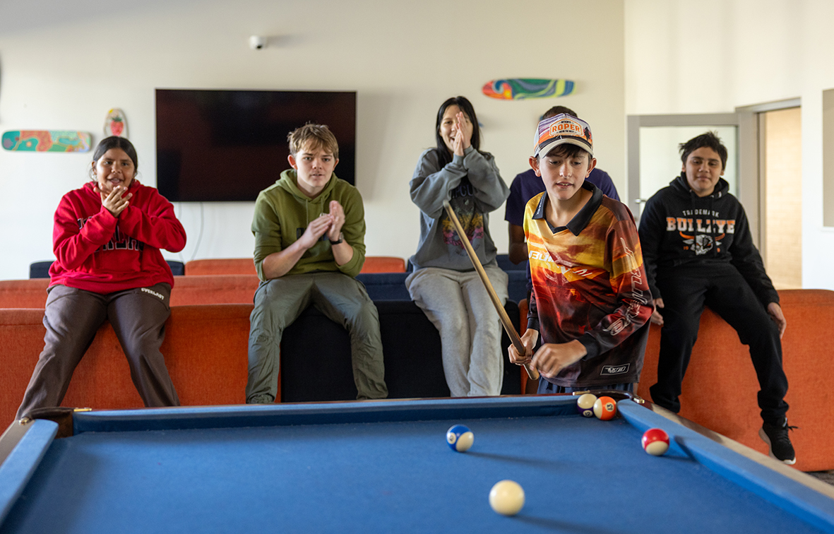 Esperance Residential College boarders enjoy playing pool after school and on the weekends