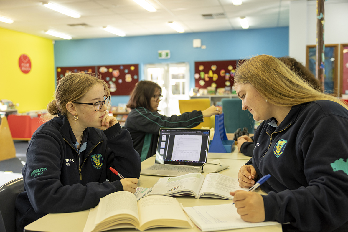 Merredin Residential College boarders studying in the school library